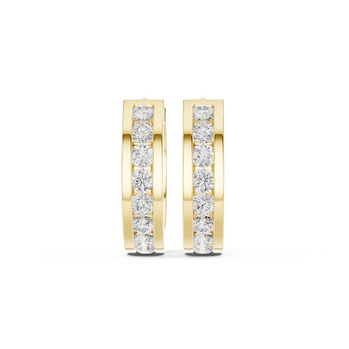 Luminous Channel Set Diamond Huggies