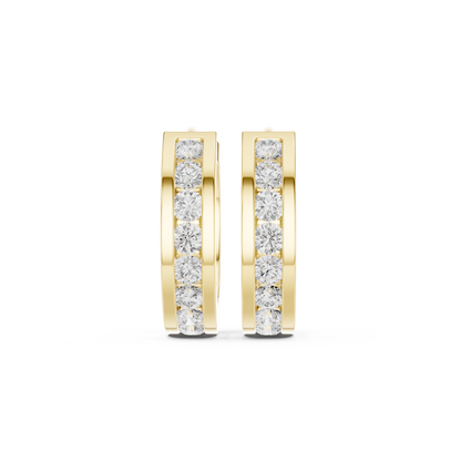 Luminous Channel Set Diamond Huggies