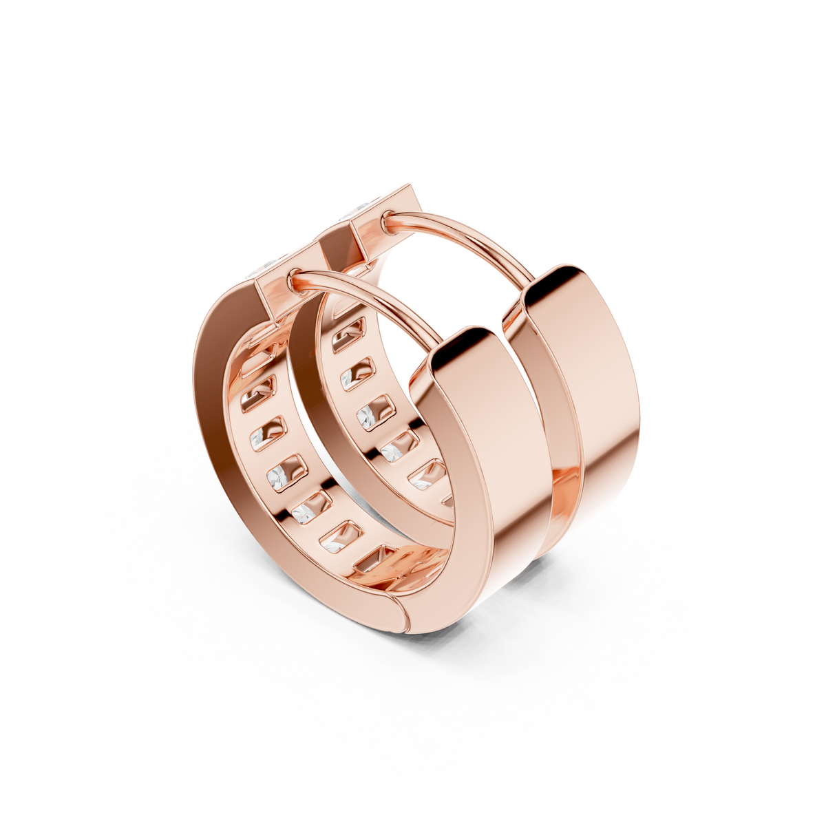 Luminous Channel Set Diamond Huggies