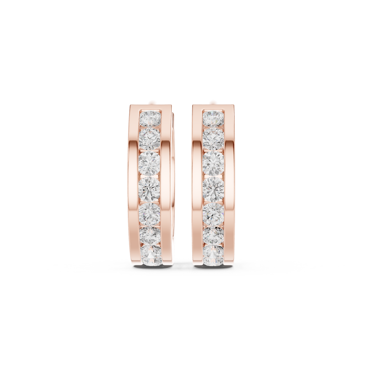 Luminous Channel Set Diamond Huggies