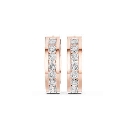 Luminous Channel Set Diamond Huggies
