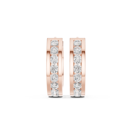 Luminous Channel Set Diamond Huggies