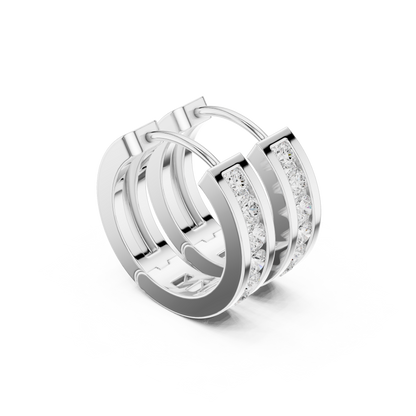 Luminous Channel Set Diamond Huggies