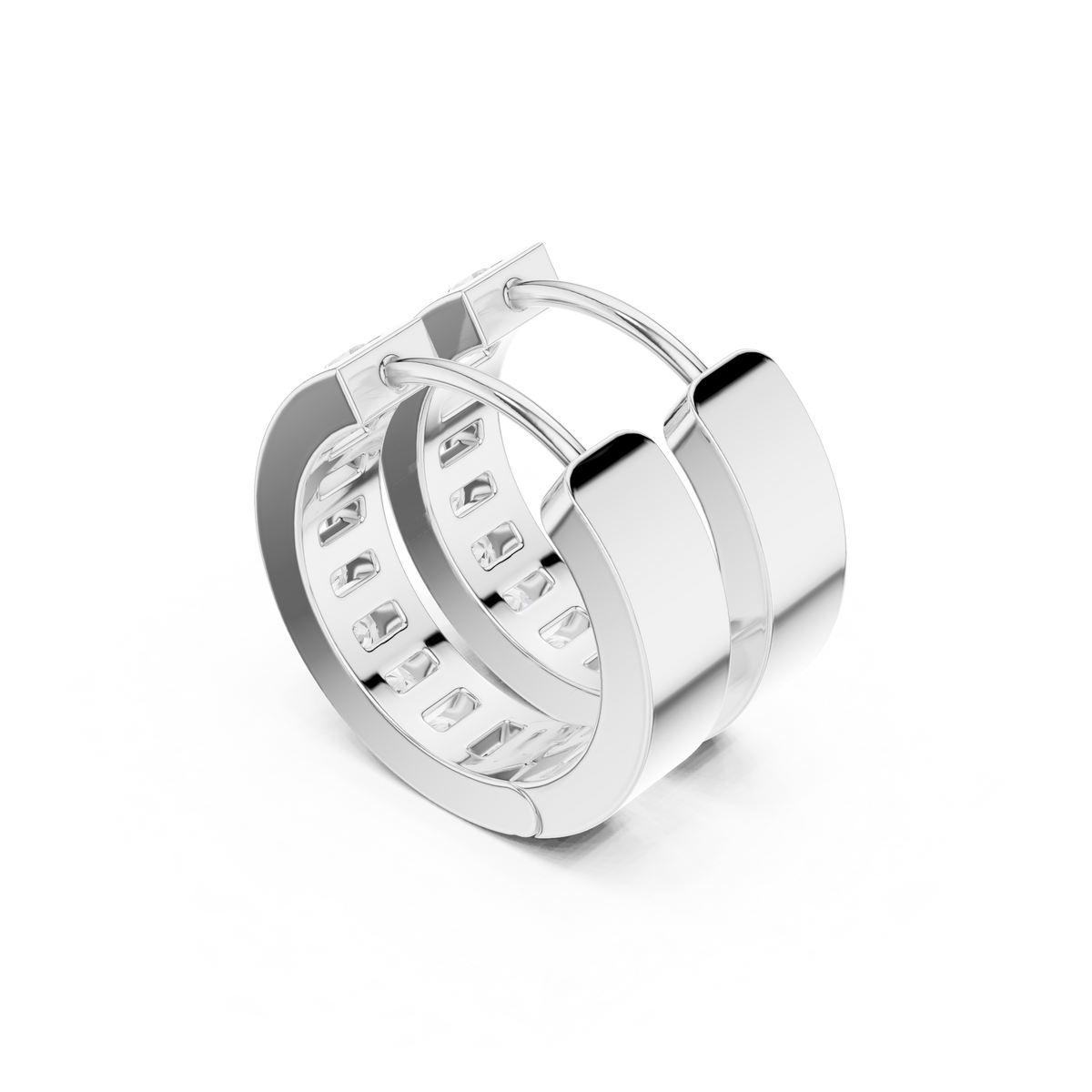 Luminous Channel Set Diamond Huggies