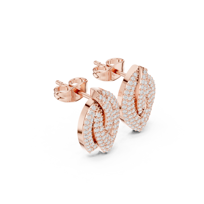 Luminous Layered Leaf Diamond Studs