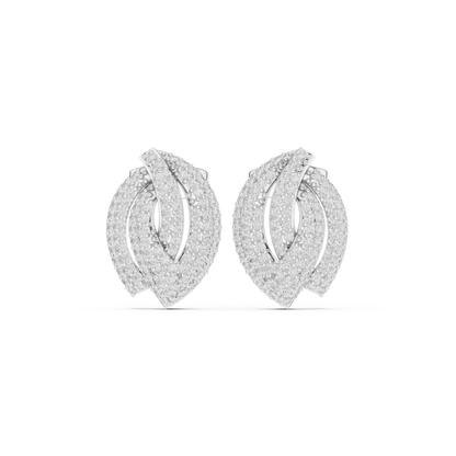 Luminous Layered Leaf Diamond Studs