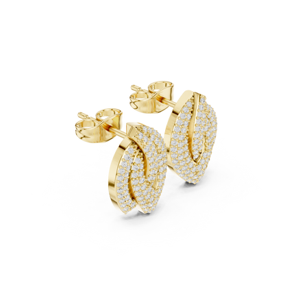 Luminous Layered Leaf Diamond Studs