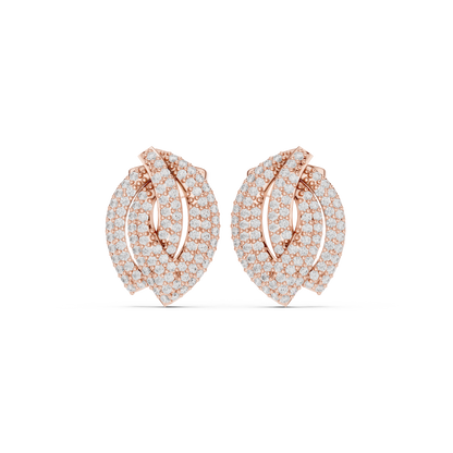 Luminous Layered Leaf Diamond Studs