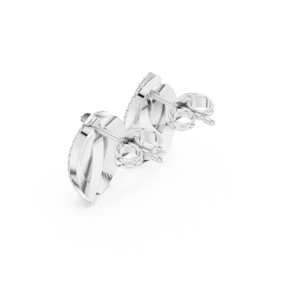 Luminous Layered Leaf Diamond Studs