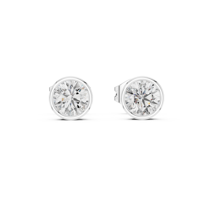 Avelisse Round Diamond Bezel Studs