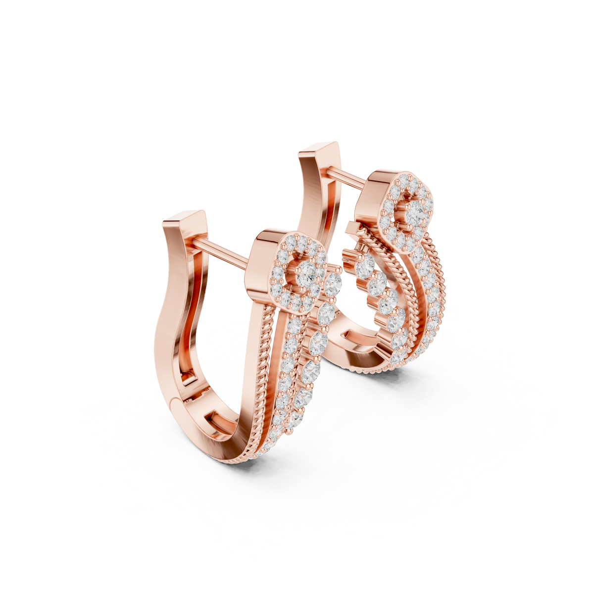 Radiant Floral Pavé Hoops