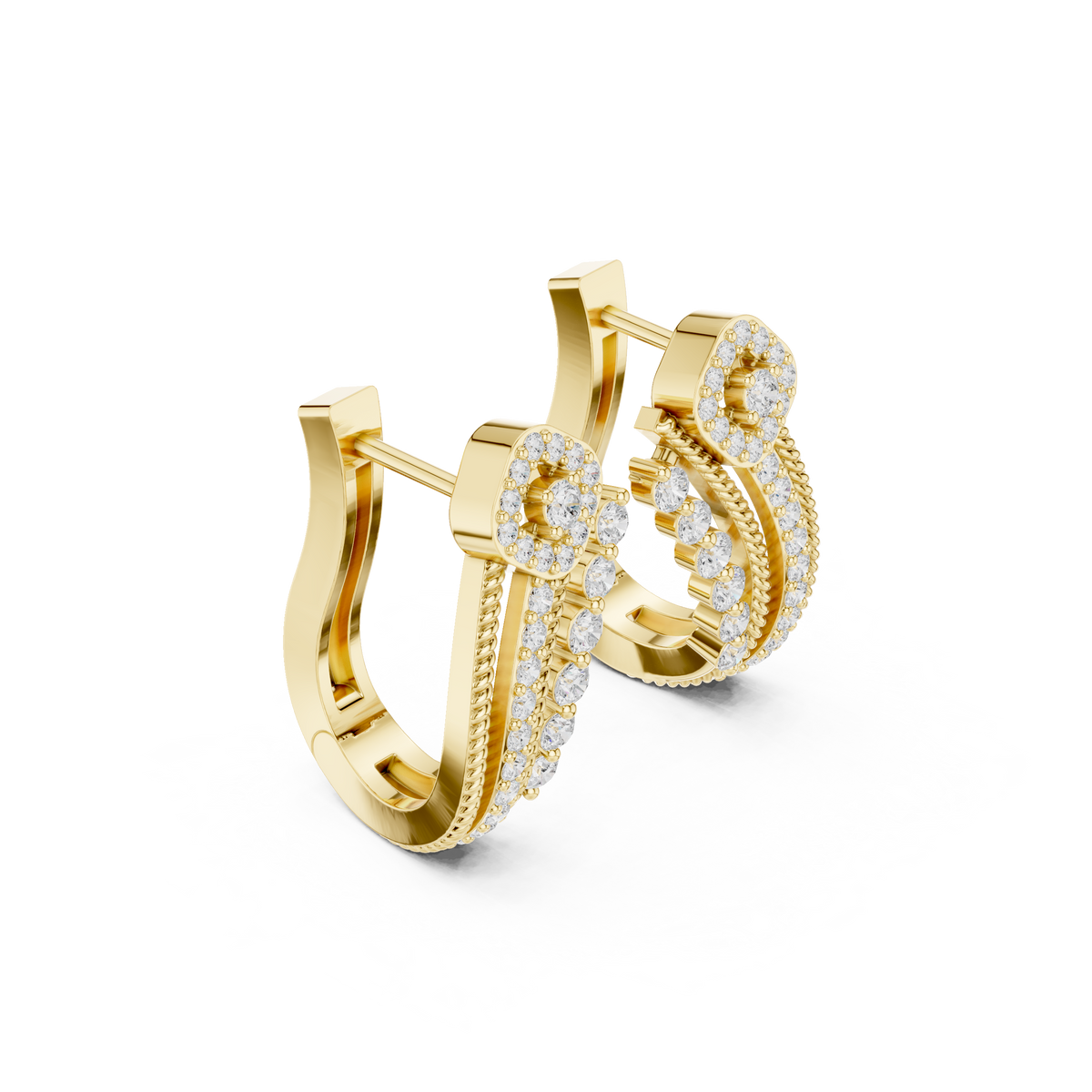 Radiant Floral Pavé Hoops
