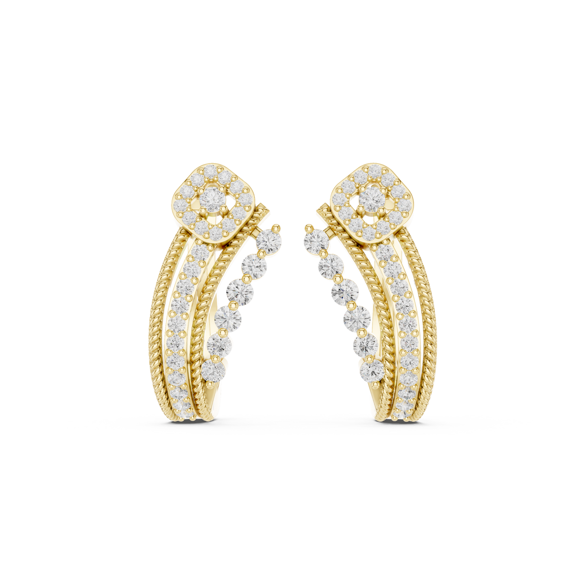 Radiant Floral Pavé Hoops