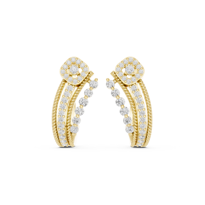 Radiant Floral Pavé Hoops