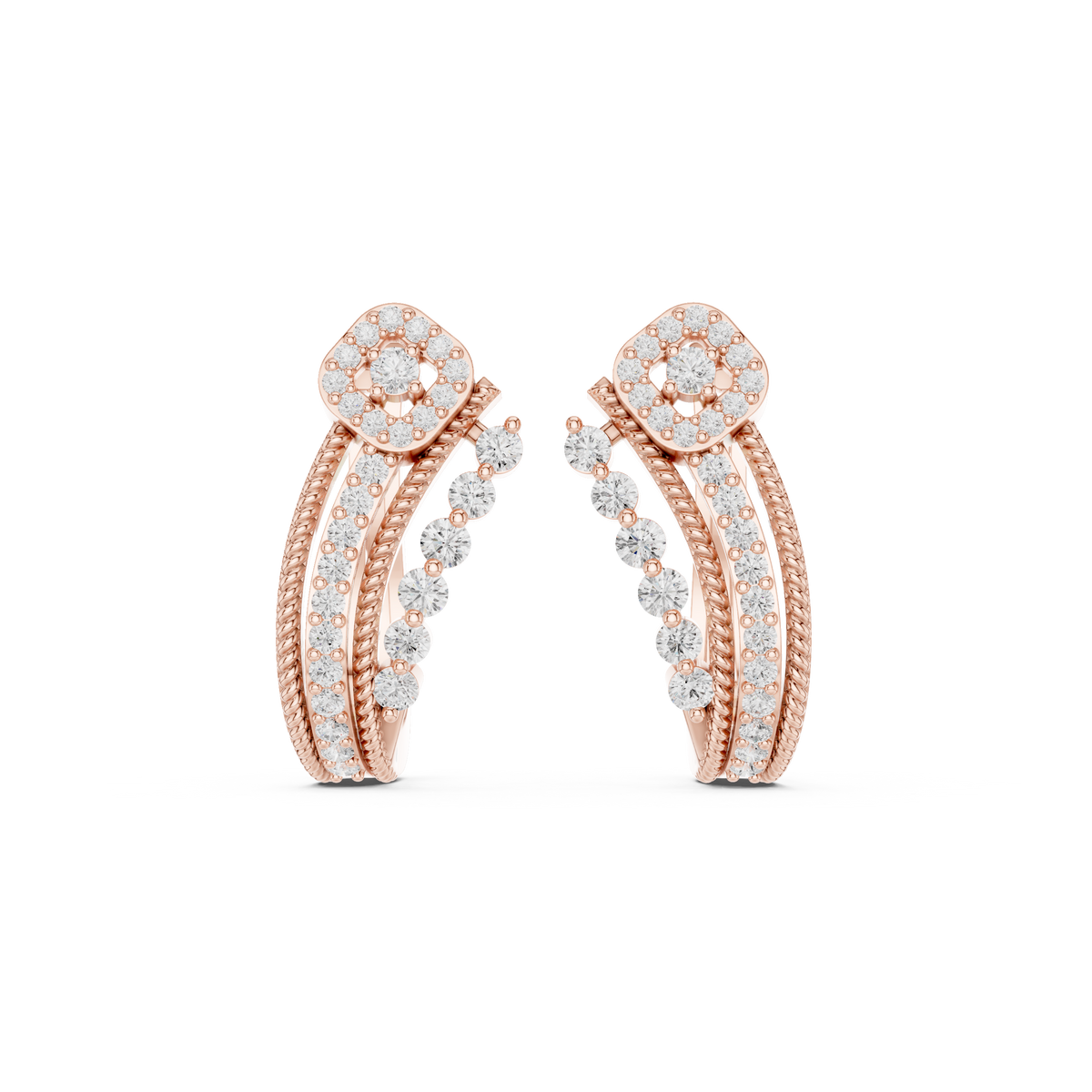 Radiant Floral Pavé Hoops
