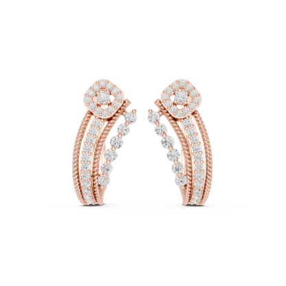 Radiant Floral Pavé Hoops