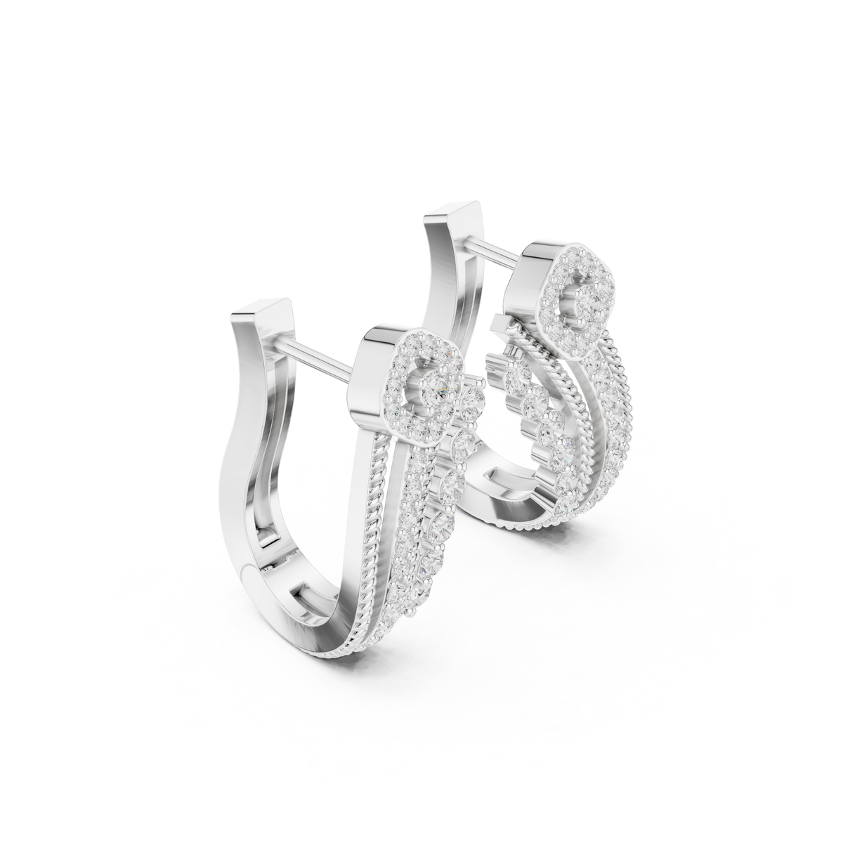 Radiant Floral Pavé Hoops