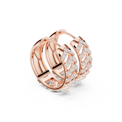 Radiant Chevron Pavé Huggie Hoops