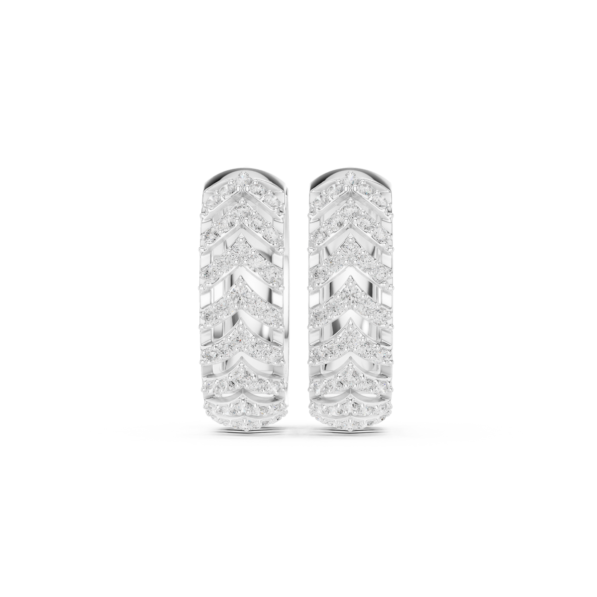 Radiant Chevron Pavé Huggie Hoops
