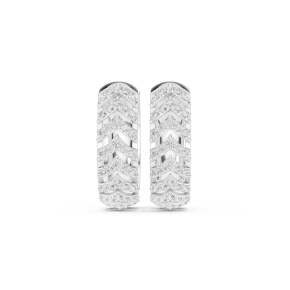 Radiant Chevron Pavé Huggie Hoops