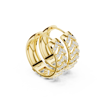 Radiant Chevron Pavé Huggie Hoops