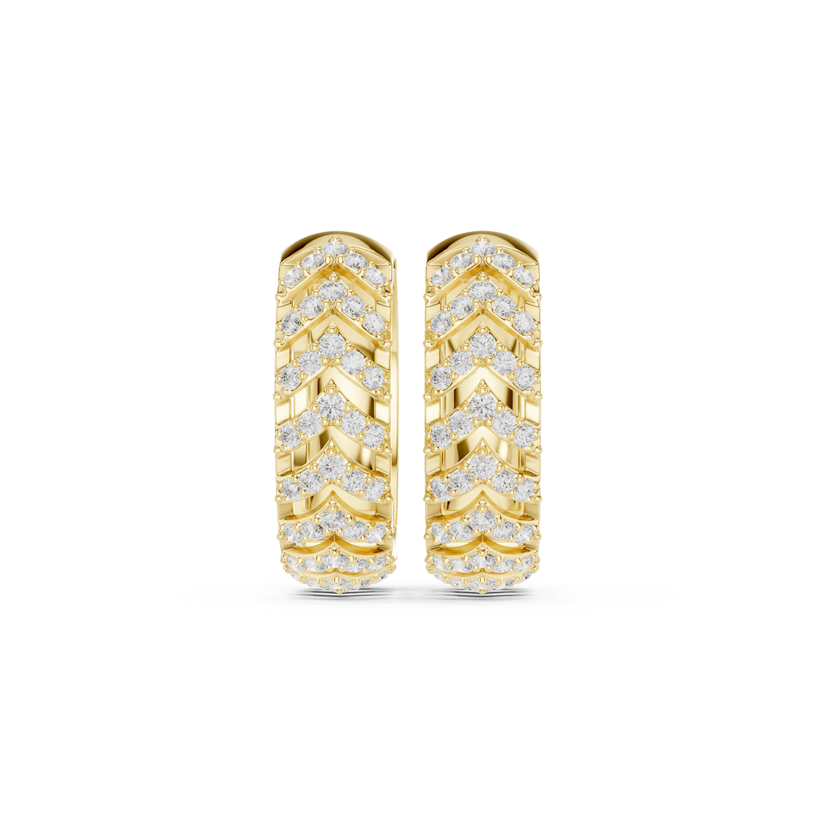 Radiant Chevron Pavé Huggie Hoops