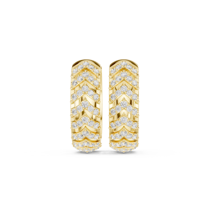 Radiant Chevron Pavé Huggie Hoops