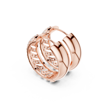 Radiant Chevron Pavé Huggie Hoops