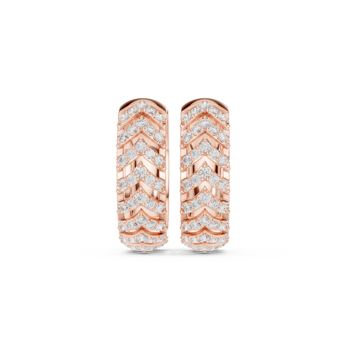 Radiant Chevron Pavé Huggie Hoops