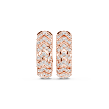 Radiant Chevron Pavé Huggie Hoops