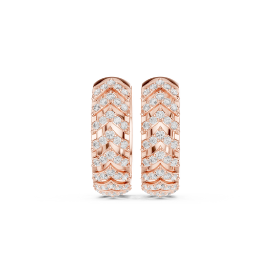 Radiant Chevron Pavé Huggie Hoops