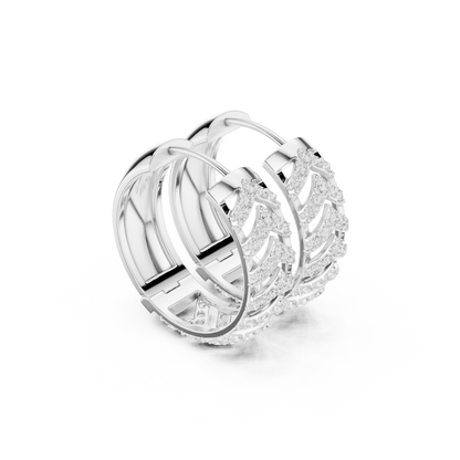 Radiant Chevron Pavé Huggie Hoops