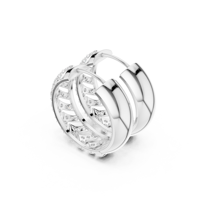 Radiant Chevron Pavé Huggie Hoops