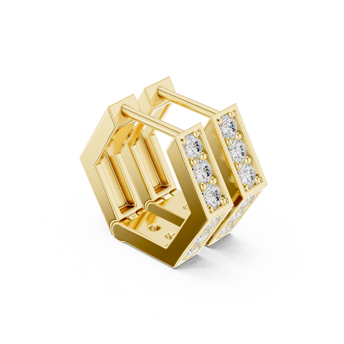 Regal Double Row Diamond Huggies