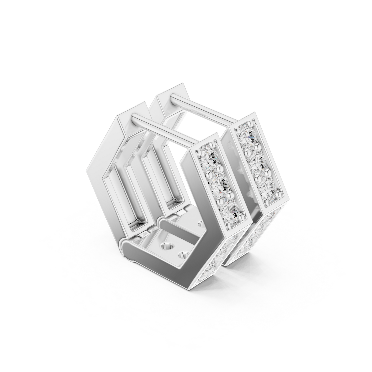 Regal Double Row Diamond Huggies