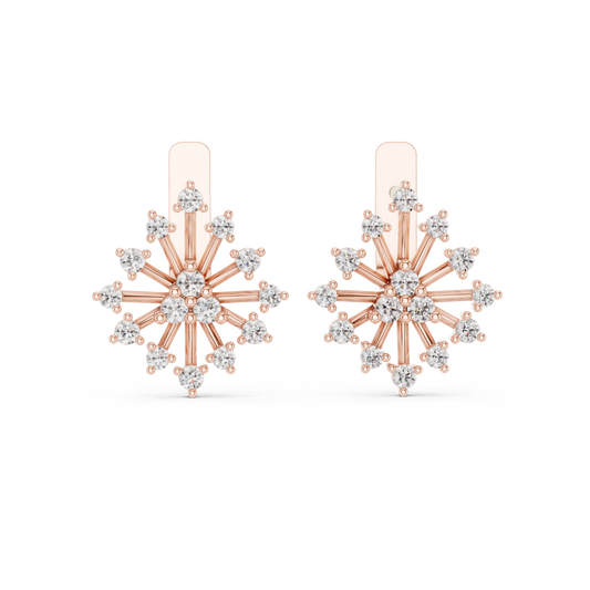 Radiant Snowflake Bloom Diamond Studs