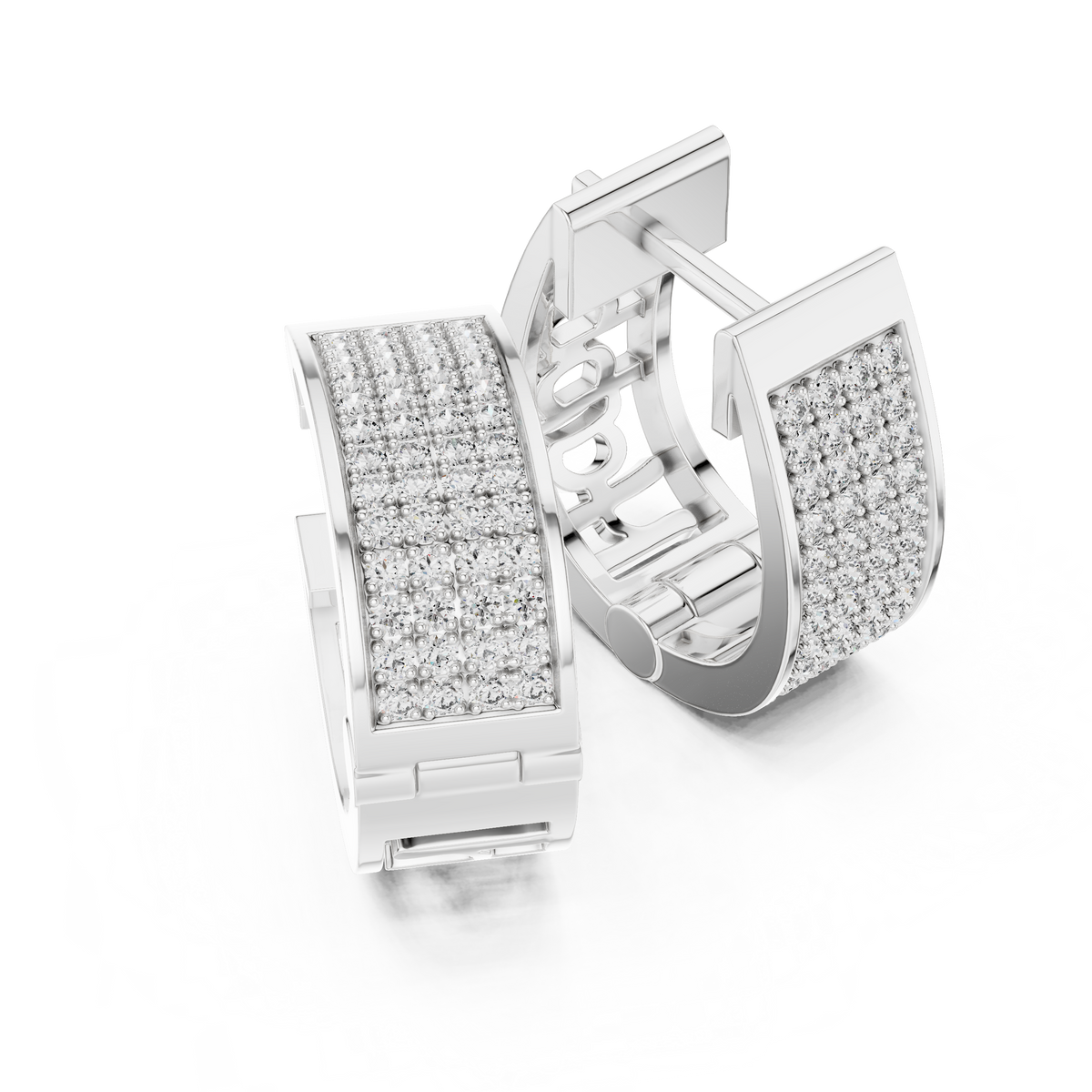 Luminous Floral Lattice Diamond Huggies