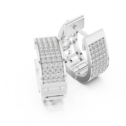 Luminous Floral Lattice Diamond Huggies