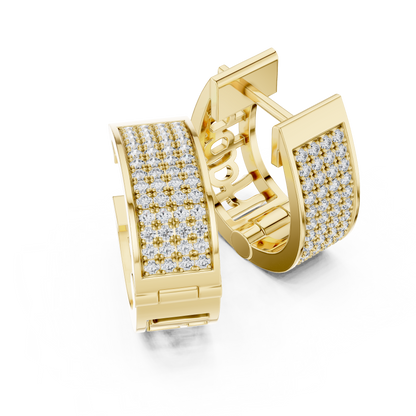 Luminous Floral Lattice Diamond Huggies