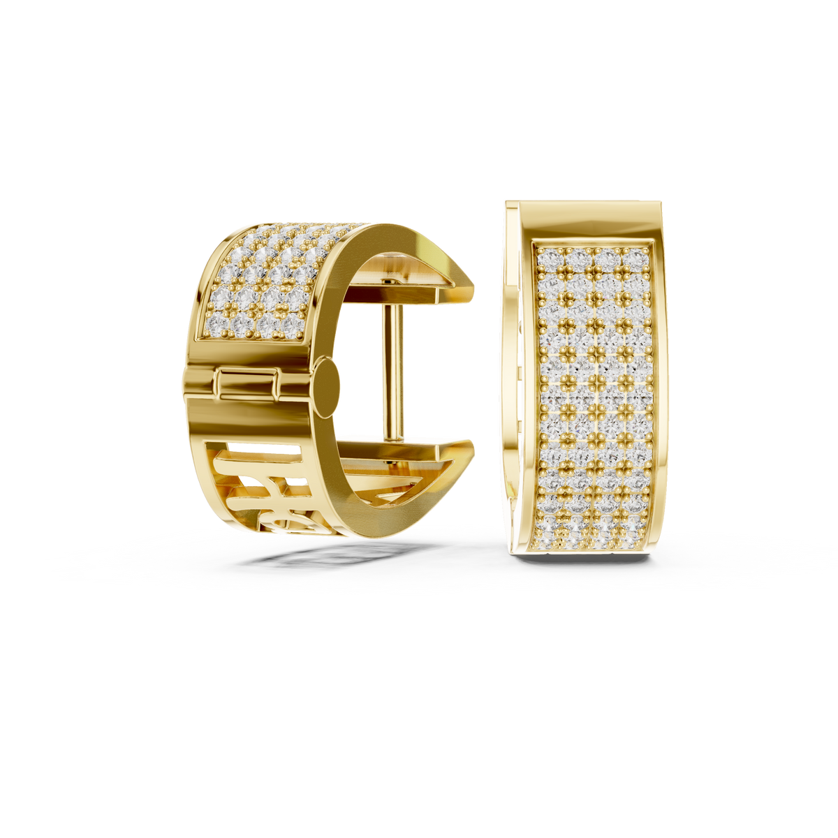 Luminous Floral Lattice Diamond Huggies
