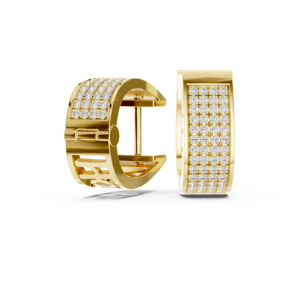 Luminous Floral Lattice Diamond Huggies