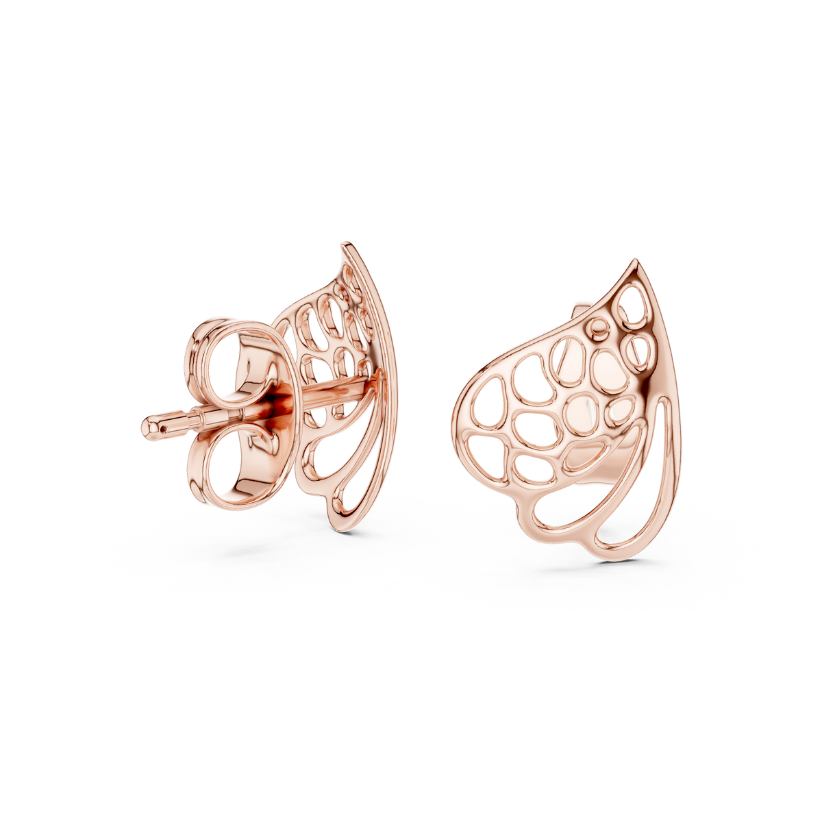 Elegant Paisley Leaf Openwork Studs