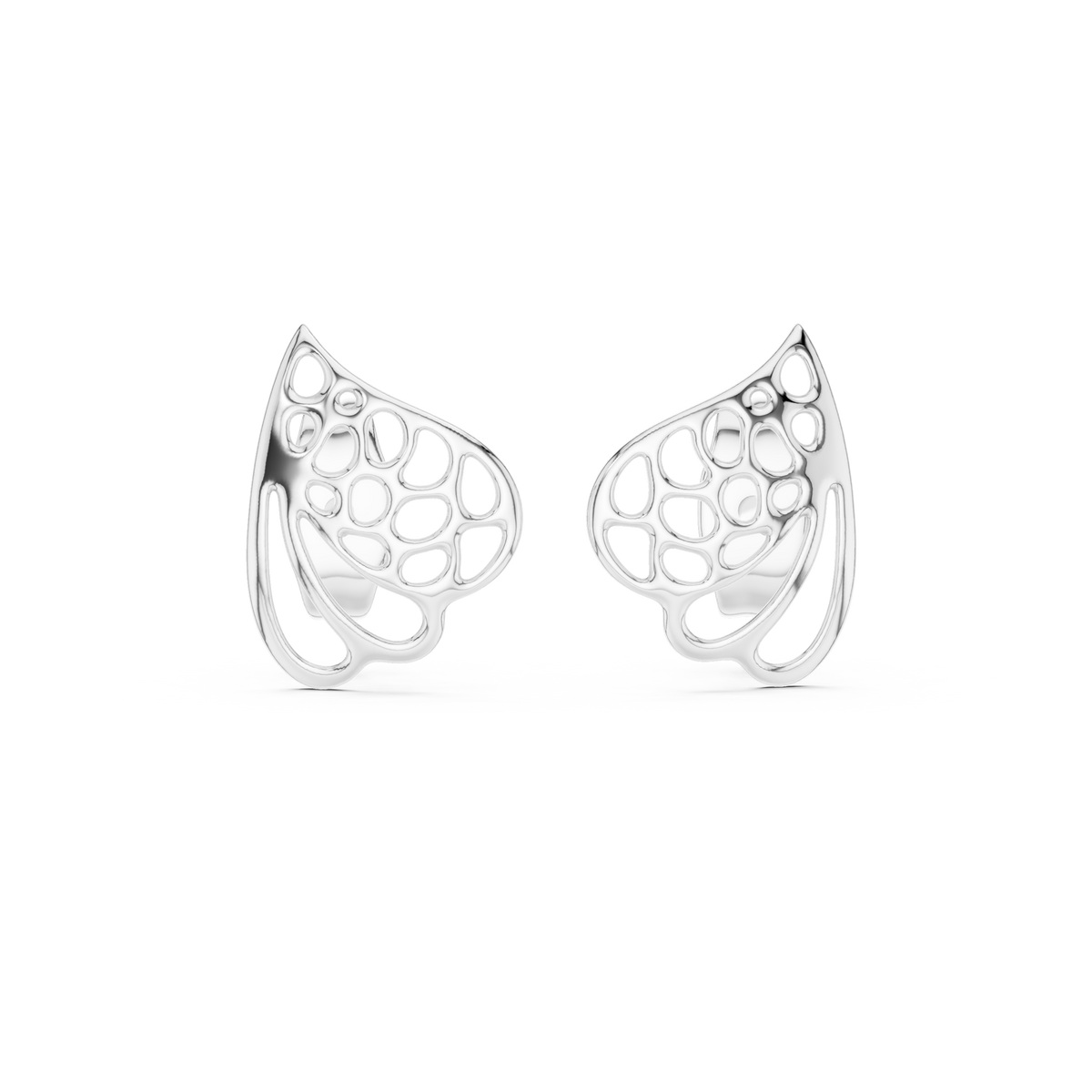 Elegant Paisley Leaf Openwork Studs