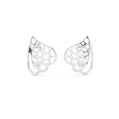 Elegant Paisley Leaf Openwork Studs