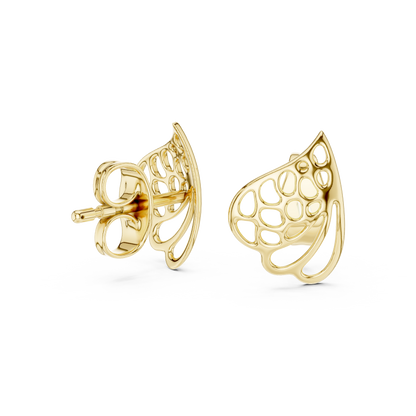 Elegant Paisley Leaf Openwork Studs