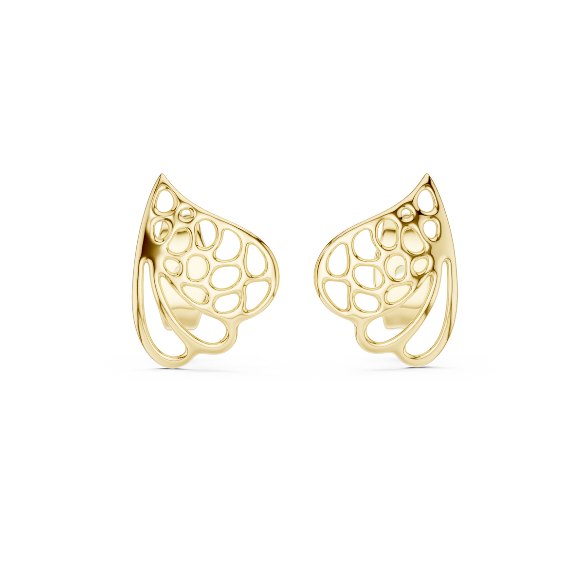 Elegant Paisley Leaf Openwork Studs