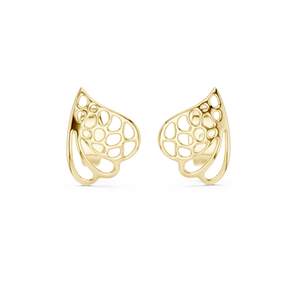 Elegant Paisley Leaf Openwork Studs