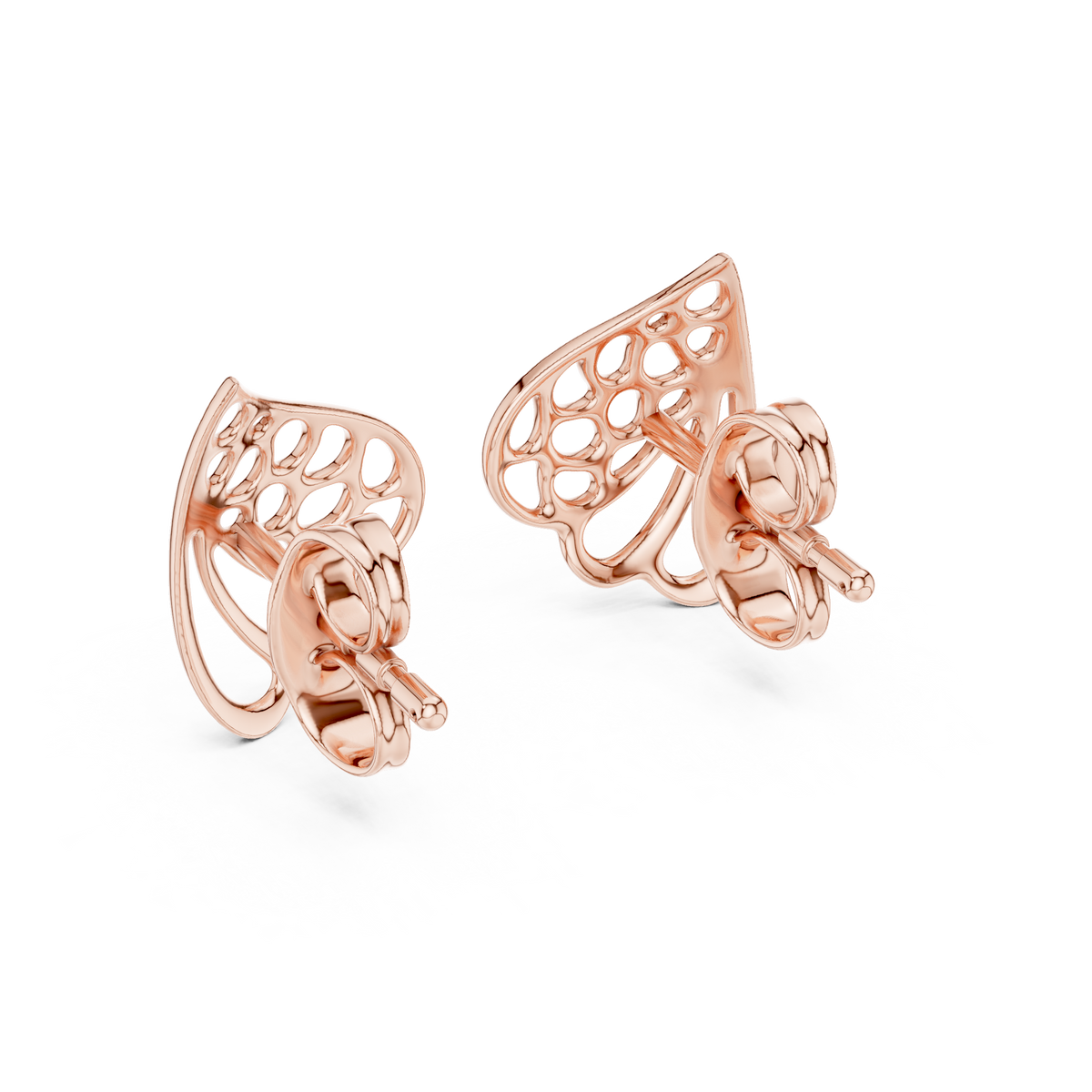Elegant Paisley Leaf Openwork Studs