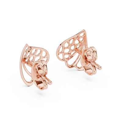 Elegant Paisley Leaf Openwork Studs