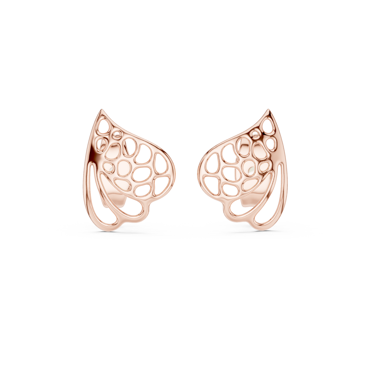 Elegant Paisley Leaf Openwork Studs